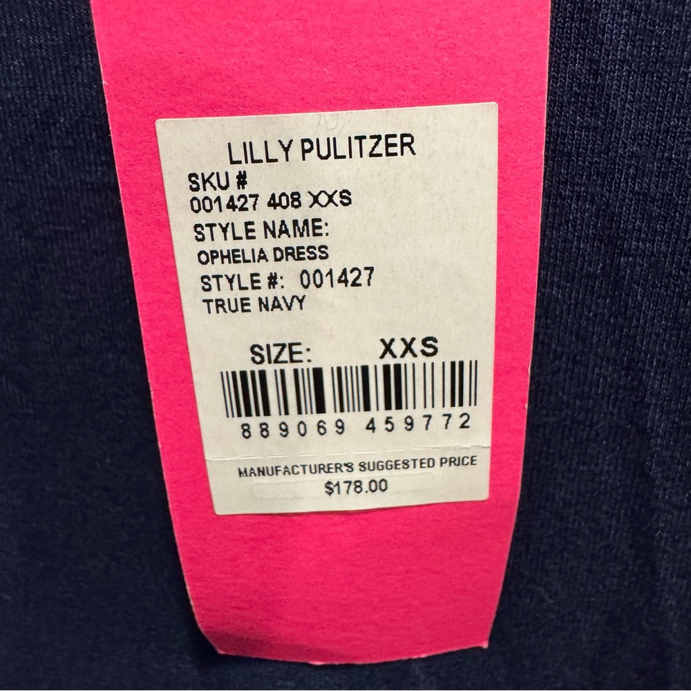 NWT Lilly Pulitzer Ophelia Dress in True Navy Sz XXS - Picture 9 of 14